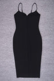 Lilideco-Blanche Bandage Midi Dress - Classic Black