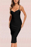 Lilideco-Blanche Bandage Midi Dress - Classic Black
