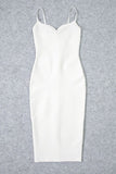 Lilideco-Blanche Bandage Midi Dress - Pearl White