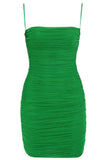 Lilideco-Cassie Bodycon Wrap Mini Dress - Emerald Green