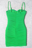 Lilideco-Cassie Bodycon Wrap Mini Dress - Emerald Green