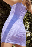 Lilideco-Cassie Bodycon Wrap Mini Dress - Violet
