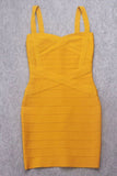 Lilideco-Heidi Bandage Mini Dress - Mustard Yellow