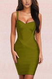 Lilideco-Heidi Bandage Mini Dress - Olive Green