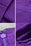 Lilideco-Heidi Bandage Mini Dress - Plum Purple