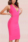 Lilideco-London Bandage Dress - Hot Pink