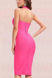 Lilideco-London Bandage Dress - Hot Pink