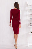 Lilideco-Long-sleeved Knit Bodycon Dress