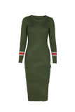 Lilideco-Long-sleeved Knit Bodycon Dress