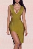 Lilideco-Pia Bandage Dress - Olive Green