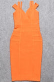 Lilideco-Sia Bandage Dress - Apricot Orange
