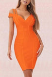Lilideco-Sia Bandage Dress - Apricot Orange