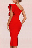 Lilideco-Vera Bandage Midi Dress - Lipstick Red