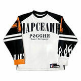 Lilideco Россия Sweatshirt Y2K Jersey Mens Womens Harajuku Hip Hop Letter Graphic Oversized Baseball Jersey Breathable Long Sleeve Tops