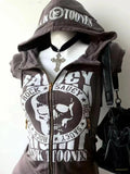 Lilideco Gothic Zip Hoodie Y2K Clothes Mens Womens Harajuku Hip Hop Skull Graphic Oversized Hoodie Sweatshirt Fashion Casual Zip Jacket