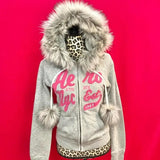 Lilideco With Harajuku Print Light Color Hoodies women Design Clothing Kawaii Clothes Street Leopard Print American Plush Jacket Y2K Tops