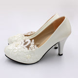 shoes Lace White Wedding Shoes Flat plus Size Bridal Shoes Bridesmaid Shoes Low-Cut Pu Women's Shoes Factory Supply