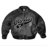 Lilideco Jackets Y2K Coats Mens Hip Hop Leather Retro Embroidery Jacket Motorcycle Wear Leather Zipper Jacket Coat Streetwear