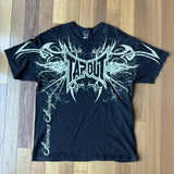 Lilideco Streetwear Tapout T Shirt Y2K Tops Hip Hop Letter Graphic Print Oversized TShirt Mens Rock Round Neck Cotton Short Sleeve Tops