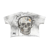 Lilideco Hip-hop skull wasteland style design oversized graphic T-shirt for women y2k summer trend street all-match casual baggy top 2024