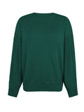 Lilideco  Knitted Twist Long Sleeves Solid Color Round-Neck Sweater Tops