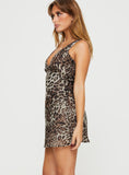 Lilideco-Nellie Mini Dress Leopard