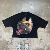 Lilideco American T Shirt Y2K Round Neck Cotton Short Sleeve Tops Men Women Gothic Hip Hop Pug Cartoon Graphic Print Oversized TShirt