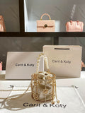 Lilideco Carit Koty high-end rhinestone cylinder bag 2024 new French niche pearl chain bag popular model for women
