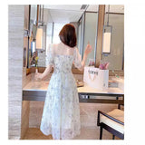 Lilideco Weiphoto Elegant Slimming French Style Summer Tea Break Waist-fitted White Chiffon Dress For Women Classy Shopping Mall Similar Dress