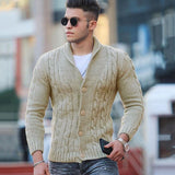 Lilideco Fashion Solid jacquard Knitwear Men Long sleeved V-neck Button knitted cardigan Autumn Winter Slim Fit Tops Sweater Coat Male