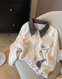 Lilideco valentines day outfits Chic Knitted Cardigan Women PU Collar Long Sleeve Female Loose Sweater  Autumn New Korean Zipper Lady Tops New In Coats Y2K