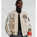 Lilideco 2024 American retro jacket Y2K high street hip-hop style letter embroidered baseball uniform loose oversized personalized jacket