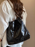 Lilideco CIERRA KOREY Black Gold Dream Bucket Bag 2024 New Chain Retro One Shoulder Large Capacity Bag Women