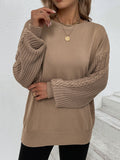 Lilideco  Knitted Twist Long Sleeves Solid Color Round-Neck Sweater Tops