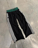 Lilideco American Sweatpants Y2K Pants Gothic Hip Hop Retro Double Layer Strip Baggy Casual Pants Men Women Elastic Waist Jogging Trouser