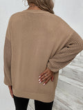 Lilideco  Knitted Twist Long Sleeves Solid Color Round-Neck Sweater Tops