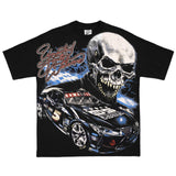 Lilideco Streetwear T Shirt Y2K Round Neck Cotton Short Sleeve Tops Men's Punk Rock Retro Skeleton Skull Print Oversized TShirt Clothes