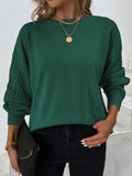 Lilideco  Knitted Twist Long Sleeves Solid Color Round-Neck Sweater Tops