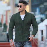 Lilideco Fashion Solid jacquard Knitwear Men Long sleeved V-neck Button knitted cardigan Autumn Winter Slim Fit Tops Sweater Coat Male