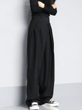 Lilideco Hook-and-Loop Fastener Wide Leg Velcro Pants