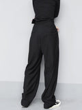 Lilideco Hook-and-Loop Fastener Wide Leg Velcro Pants