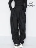 Lilideco Hook-and-Loop Fastener Wide Leg Velcro Pants