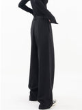 Lilideco Asymmetrical Layer Button Wide Leg Dress Pants