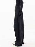 Lilideco Asymmetrical Layer Button Wide Leg Dress Pants