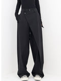 Lilideco Asymmetrical Layer Button Wide Leg Dress Pants