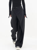 Lilideco Asymmetrical Layer Button Wide Leg Dress Pants