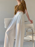 Lilideco Tie Waist Flowy Wide Leg Dress Pants