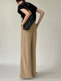 Lilideco Tie Waist Flowy Wide Leg Dress Pants