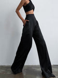 Lilideco Oversized Satin Wide Leg Dress Pants