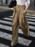 Lilideco Oversized Tied Wide Leg Dress Pants